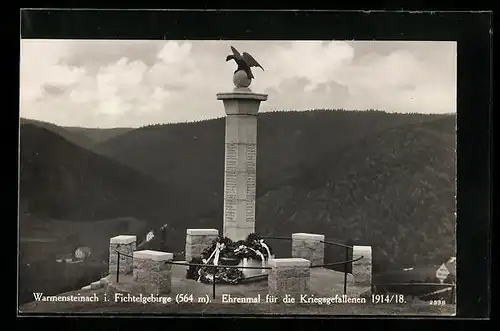 AK Warmensteinach i. Fichtelgebirge, Ehrenmal für die Kriegsgefallenen 1914-18