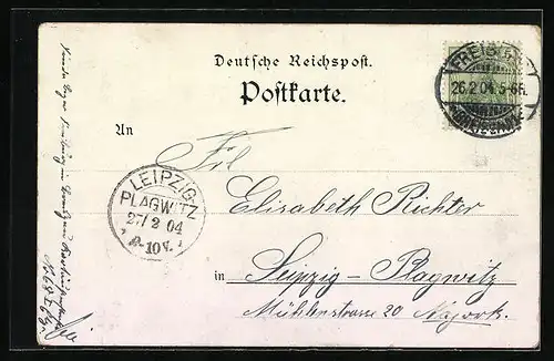 Lithographie Freiburg, Ortspanorama mit Kirche