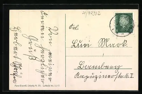 AK Volkach / Main, Ortsansicht vom Flugzeug aus