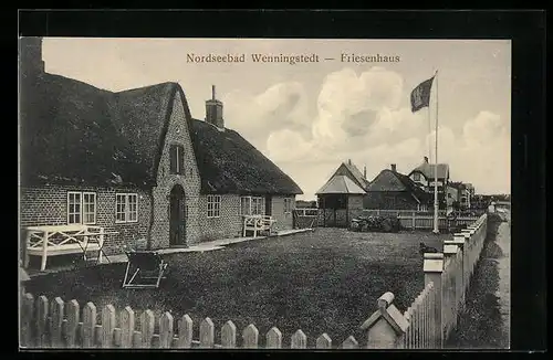 AK Wenningstedt, Friesenhaus mit Reetdach
