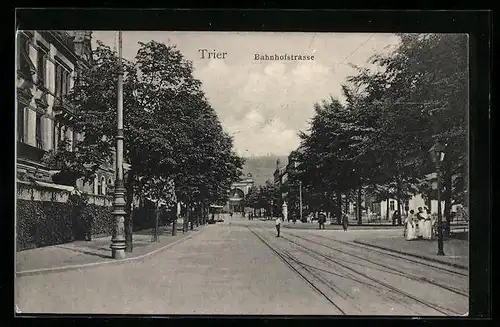 AK Trier, Blick in die Bahnhofstrasse