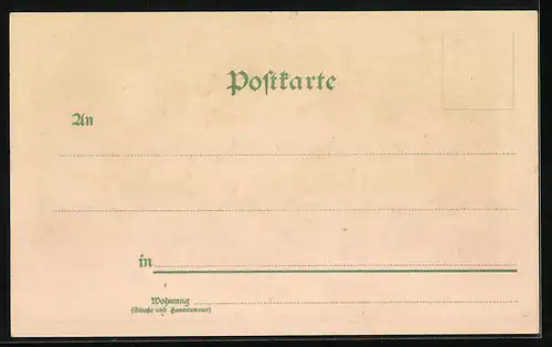 Lithographie Eisenach, Ortsansicht mit Bergen