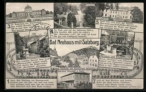AK Bad Neuhaus, Salzburg, Schlosshotel, Kurhaus, Badehaus