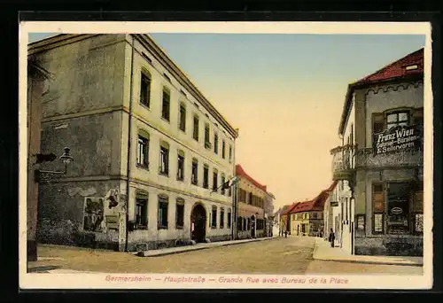 AK Germersheim, Hauptstrasse mit Geschäften