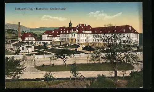 AK Offenburg, Blick auf Städtisches Krankenhaus