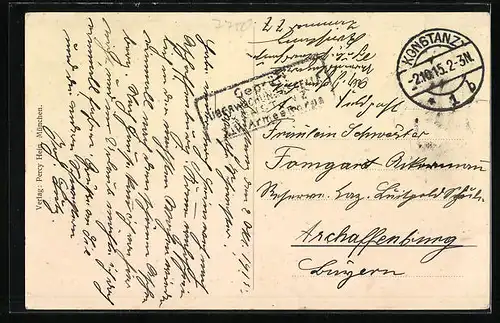 AK Konstanz, Teilansicht mit Bodensee