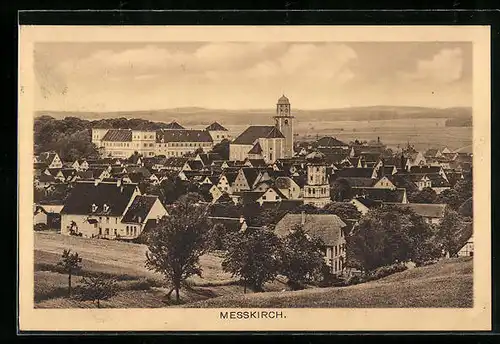 AK Messkirch, Teilansicht mit Kirche