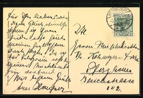 AK Messkirch, Teilansicht mit Kirche