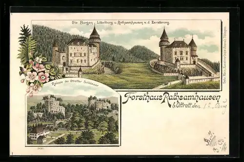 Lithographie Ottrott, Forsthaus Rathsamhausen, Lützelburg