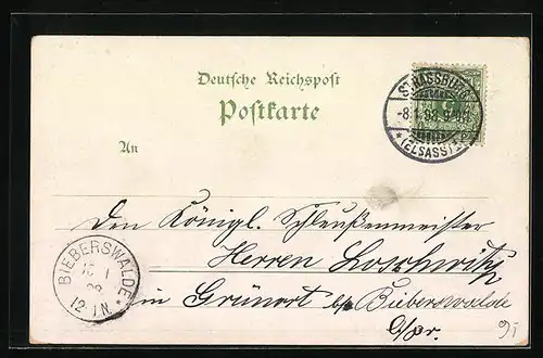 Lithographie Strassburg, Kleber-Platz, Gutenberg-Denkmal, Ortsansicht