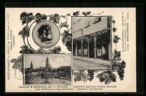 AK Strasbourg, Restaurant et Debit de Vins, Gaston Pinck, Rue des Hallebardes 24