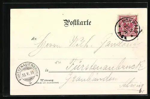 Mondschein-AK Hohwald, Hotel und Bad Hohwald, Ortsansicht