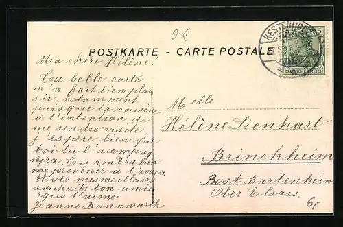 AK Kestenholz, Hauptstrasse mit Rathaus