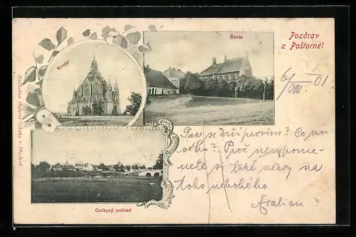 AK Postorna, Kostel, Skola, Celkovy pohled
