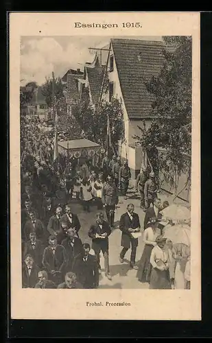 AK Essingen, Frohnleichnam Prozession 1915
