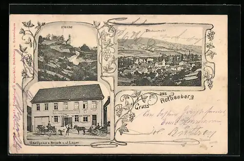 AK Rotenberg / Rauenberg, Gasthaus z. Hirsch, Ruine, Totalansicht