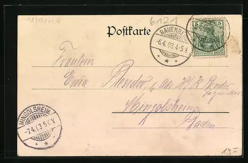 AK Rotenberg / Rauenberg, Gasthaus z. Hirsch, Ruine, Totalansicht