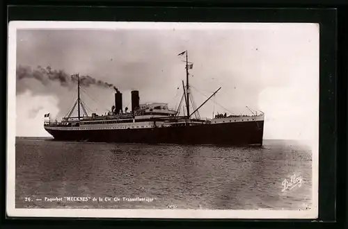 AK Passagierschiff Mecknes auf See