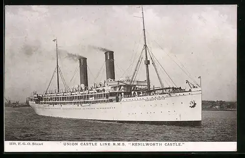 AK Passagierschiff RMS Kenilworth Castel, Union Castle Line