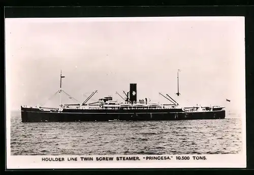 AK Handelsschiff Princesa, Houlder Line Twin Screw Steamer