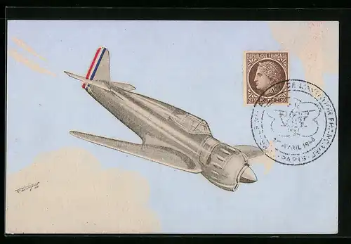 Künstler-AK Flugzeug Bloch 141