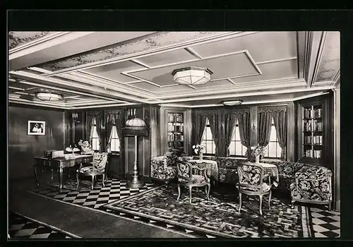 AK Passagierschiff MS Milwaukee, Damensalon, Kajüte