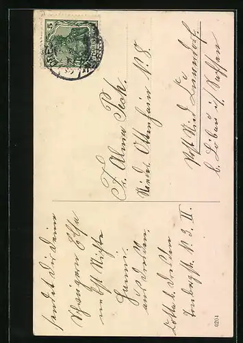 AK Prosit Neujahr!, Kleiner Schornsteinfeger mit Sekt