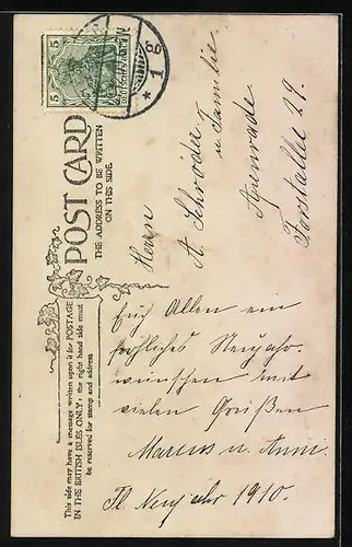 AK Mädchen baut einen Schneemann