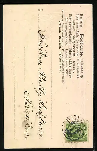 AK Osterhase trommelt auf Ostereiern