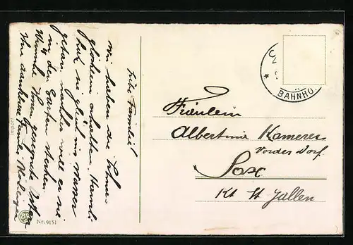 AK Osterhasen mit Ostereiern im Karren