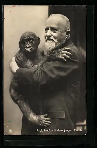 AK Prof. Heck mit dem jungen Gorilla