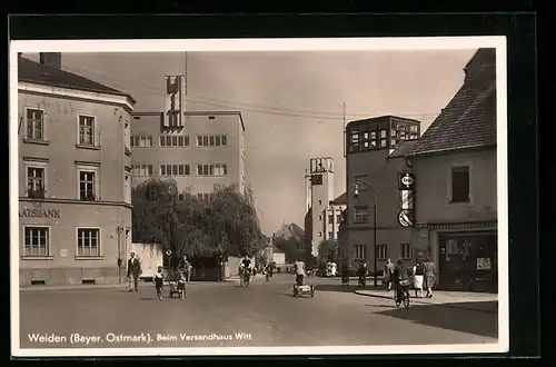 AK Weiden /Bayer. Ostmark, Strassenpartie beim Versandhaus Witt