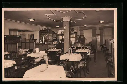 AK Augsburg, Café-Restaurant Fronhof, Innenansicht, Am Domplatz D 128, Bes. J. Neureuther