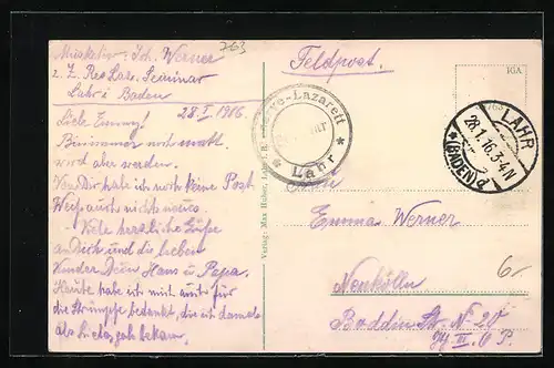 AK Lahr i. B., Partie b. d. Artilleriekaserne