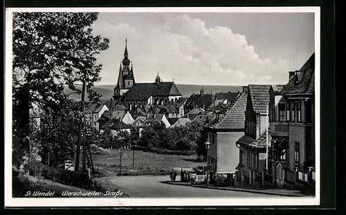 AK St. Wendel, Blick von der Werschweiler Strasse aus