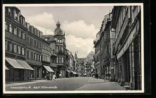 AK Schweinfurt a. M., Blick in die strasse