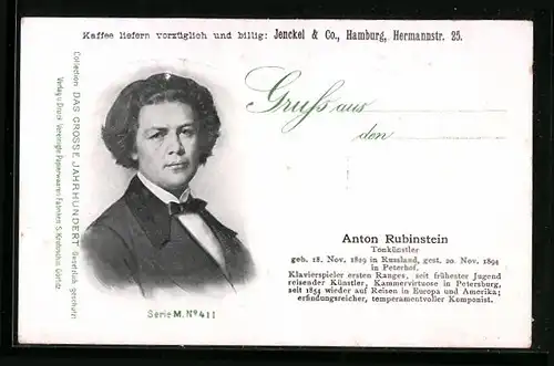 AK Portrait von Anton Rubinstein, Tonkünstler, 1829-1894