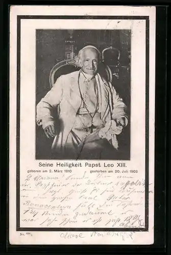 AK Seine Heiligkeit Papst Leo XIII.