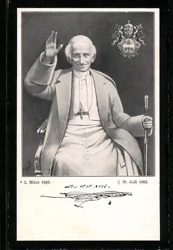 AK Papst Leo XIII. winkt