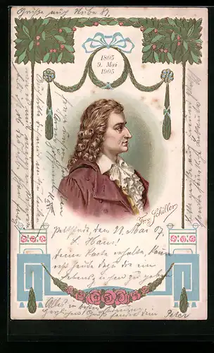 Präge-AK Fr. v. Schiller im Profil