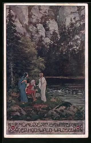 Künstler-AK Ernst Kutzer: Adalbert Stifter, Der Hochwald, Waldsee