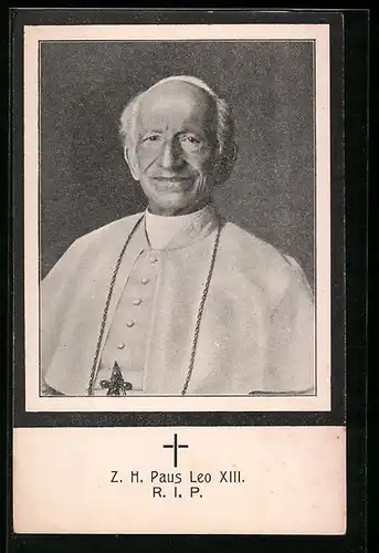 AK Lächelnder Papst Leo XIII., Portrait