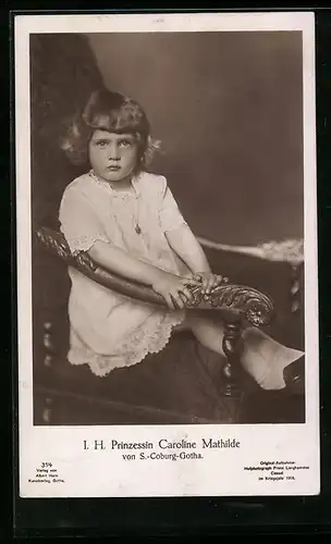 AK I. H. Prinzessin Caroline Mathilde von Sachsen-Coburg-Gotha