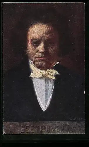 AK Portrait Ludwig van Beethoven, Komponist