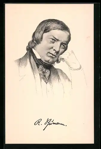 AK Portrait von Robert Schumann, Komponist, 1810-1856