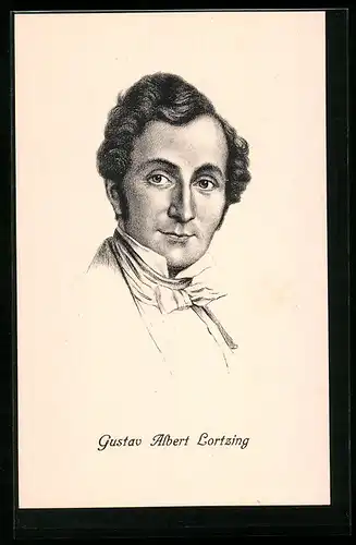 AK Gustav Albert Lortzing, Komponist, 1801-1851