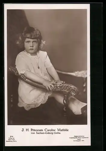 AK I. H. Prinzessin Caroline Mathilde von Sachsen-Coburg-Gotha