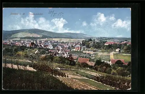 AK Stetten i. R., Totalansicht mit Bergen