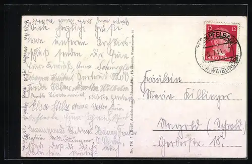 AK Stetten i. Remstal, Ortsansicht mit Umland