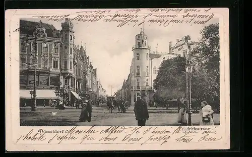 AK Düsseldorf, Friedrichsstrasse mit Europäischem Hof